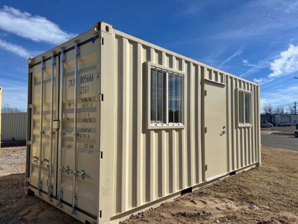 20FT Office Container – Mobile Site Office with Insulation, Windows, Electrical & Secure Doors